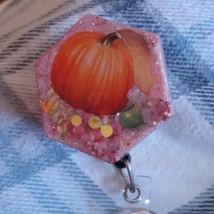 Homemade resin badge reel.